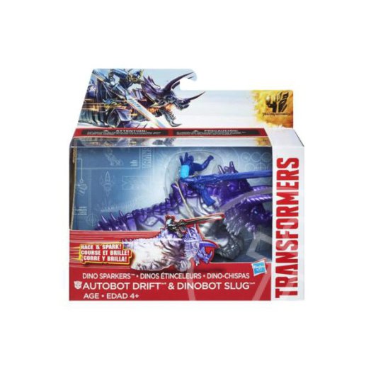 Transformers: Age of Extinction - Autobot Drift és Dinobot Slug szikrázó dínórobot
