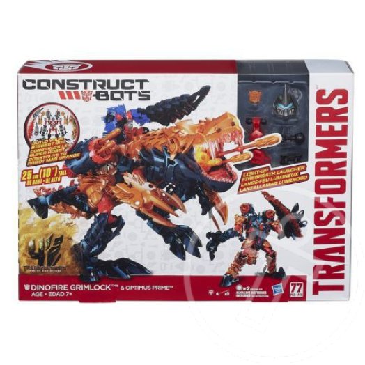 Transformers Construction Bots: Grimlock dinobot és Optimus fővezér robotfigura szett - Hasbro