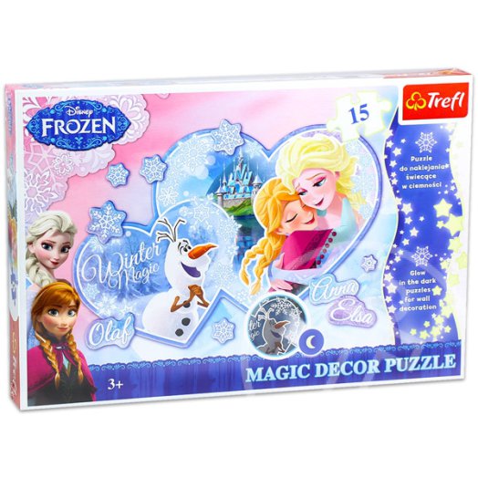 Disney hercegnők: Jégvarázs Magic Decor puzzle - 15 db