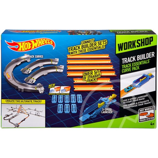 Hot Wheels Workshop: pályaépítő alappálya - Egyenes és kanyarodó pályaelemek