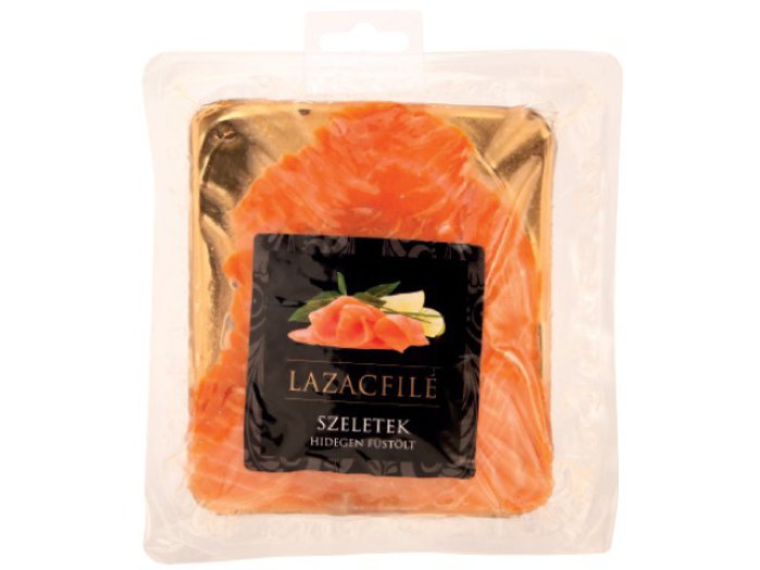 Füstölt lazacfilé szeletek