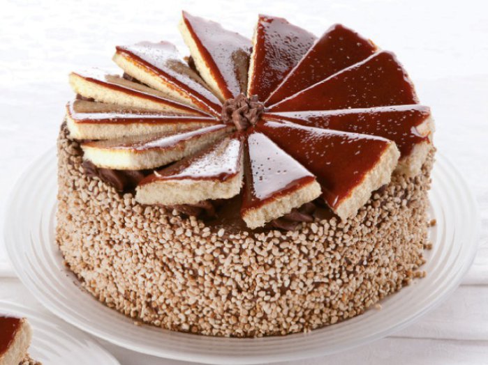 Karamelltetős csokoládétorta