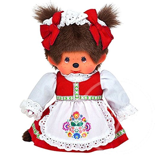 Monchhichi - lány figura népviseleti ruhában - 20 cm
