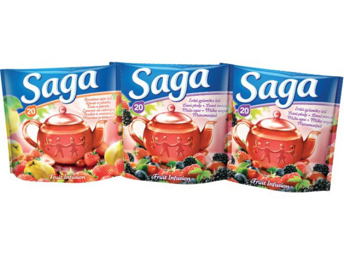 Saga gyümölcs- és zöld tea