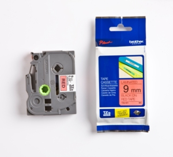 Brother TZE421 9mm laminált szalag, piros/fekete