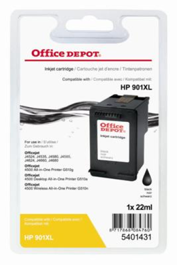Office Depot HP CC654AE/901XL kompatibilis patron, fekete