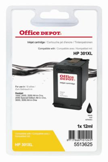 Office Depot HP CH563EE/301XL kompatibilis patron, fekete
