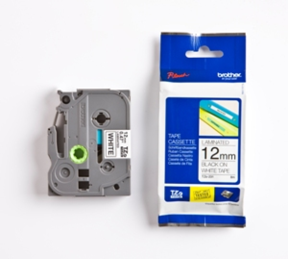 Brother TZE231 12mm laminált szalag, fehér/fekete