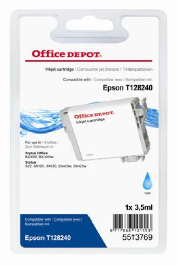 Office Depot Epson T1282 kompatibilis patron, cián