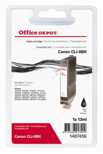 Office Depot Canon CLI8 kompatibilis patron, fekete