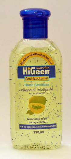 Higeen kézfertőtlenítő gél 110 ml papaya