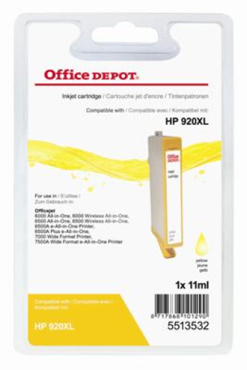 Office Depot HP CD974AE/920XL kompatibilis patron, sárga