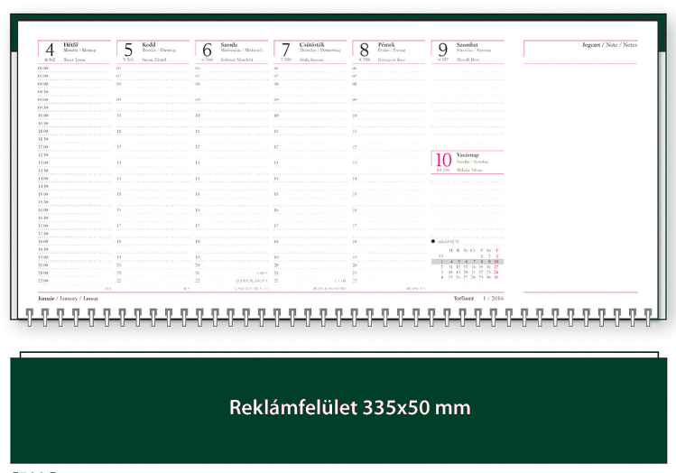 TopTimer asztali naptár T050 fekvő