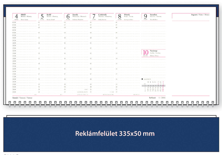 TopTimer asztali naptár T050 fekvő