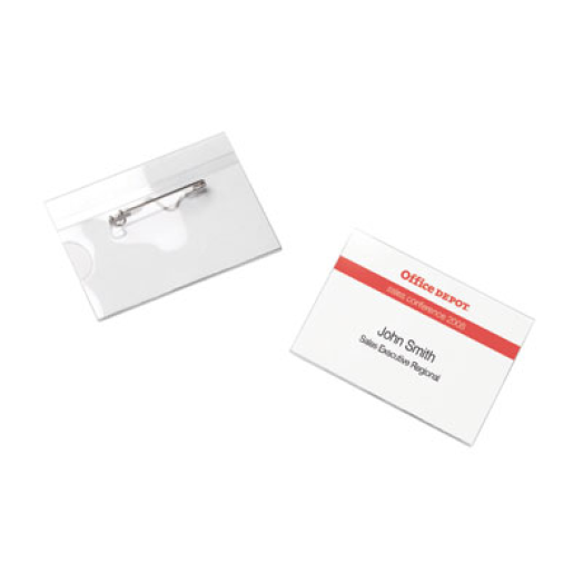 Office Depot biztosítótűs névkitűző 90x60 mm fekvő 50 db