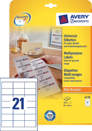 Avery univerzális etikett 25 ív/csomag