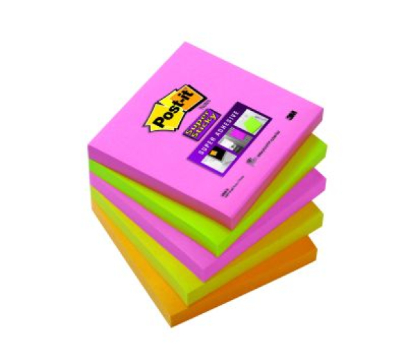 Post-it Super Sticky neon jegyzettömb