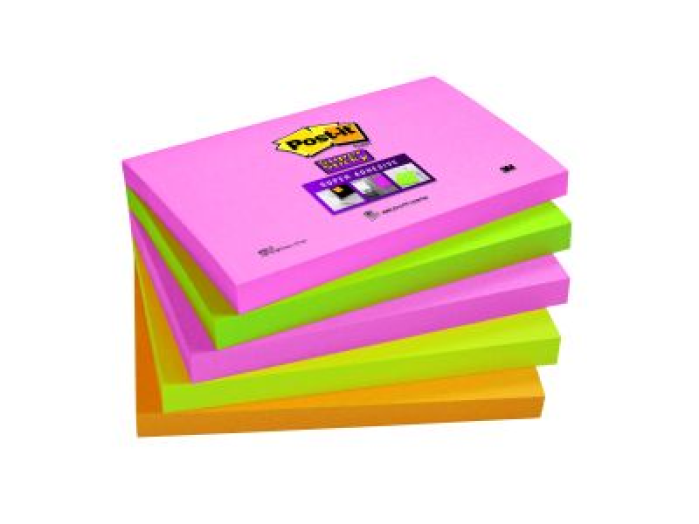 Post-it Super Sticky neon jegyzettömb