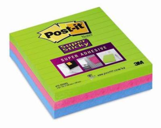 Post-it Super Sticky jegyzettömb 100x100 mm 3 tömb