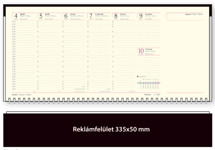 TopTimer asztali naptár C050 jegyzettömbös sárga papíros