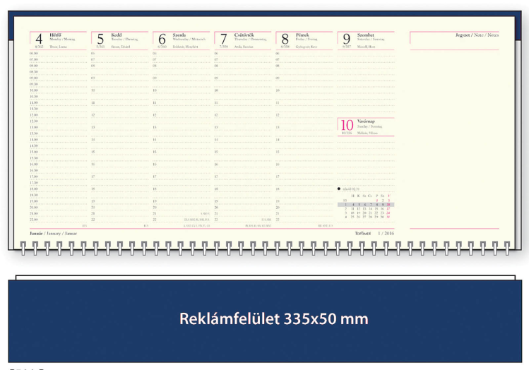 TopTimer asztali naptár C050 jegyzettömbös sárga papíros