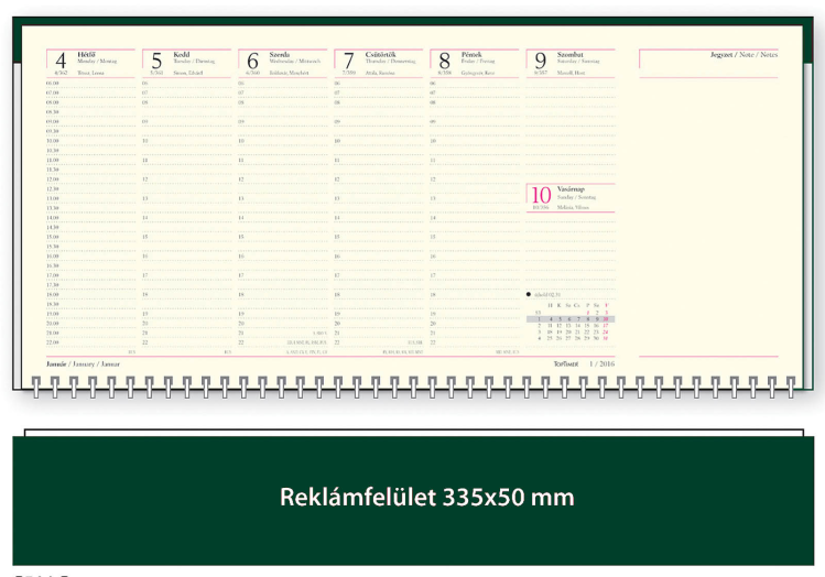 TopTimer asztali naptár C050 jegyzettömbös sárga papíros
