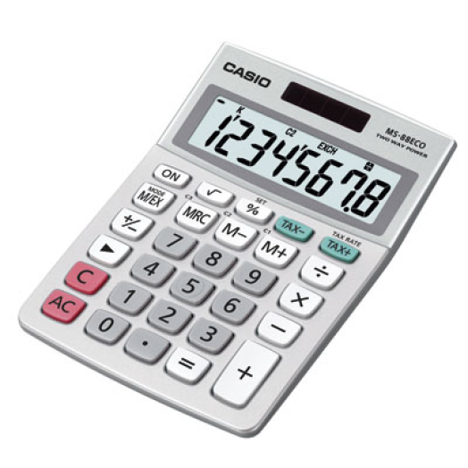 Casio MS-88ECO asztali számológép, ezüst