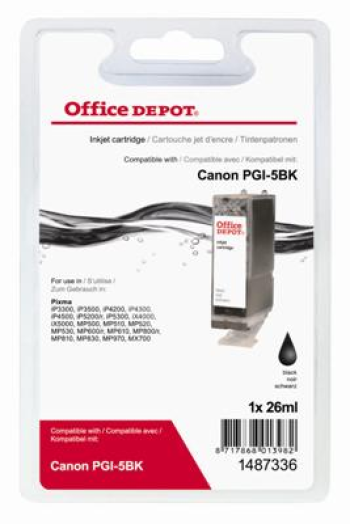 Office Depot Canon PGI5BK kompatibilis patron, fekete