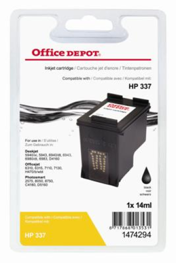 Office Depot HP C9364EE/337 kompatibilis patron, fekete