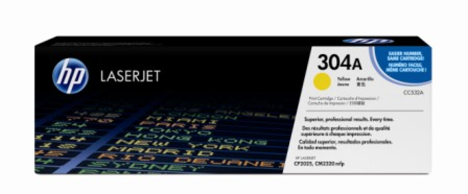 HP CC532A toner, sárga