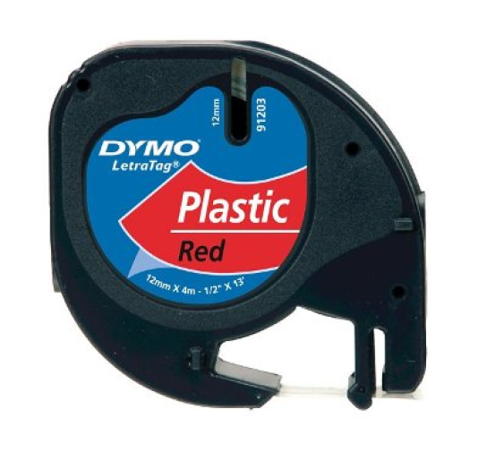 Dymo LT műanyag szalag 4m, piros