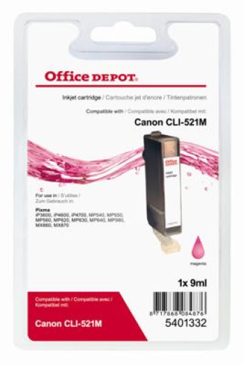 Office Depot Canon CLI521 kompatibilis patron, bíbor