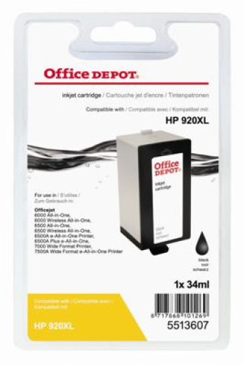 Office Depot HP CD975AE/920XL kompatibilis patron, fekete