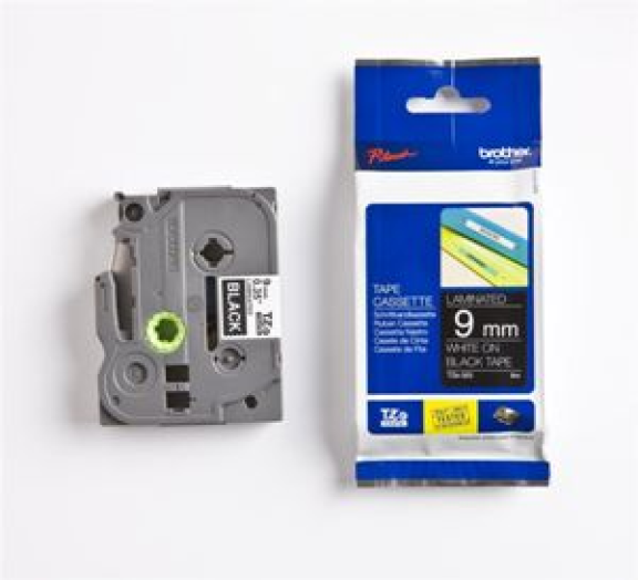 Brother TZE325 9mm laminált szalag, fekete/fehér