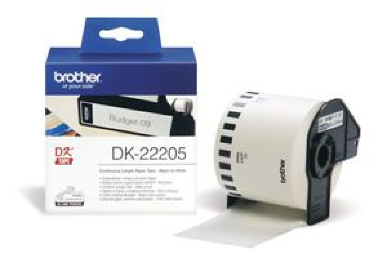 Brother DK22205 62mm papír szalag, fehér/fekete