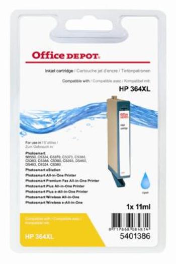 Office Depot HP CB323EE/364XL kompatibilis patron, cián