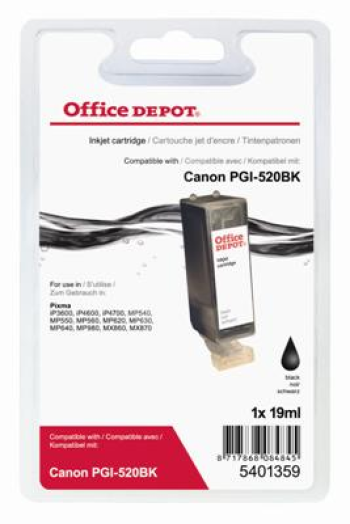 Office Depot Canon PGI520BK kompatibilis patron, fekete