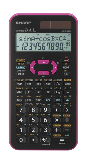 Sharp EL-506 tudományos számológép, rózsaszín