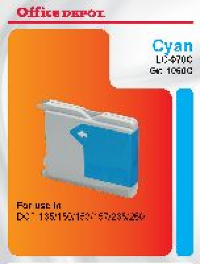 Office Depot Brother LC970C kompatibilis patron, cián