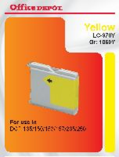 Office Depot Brother LC970Y kompatibilis patron, sárga