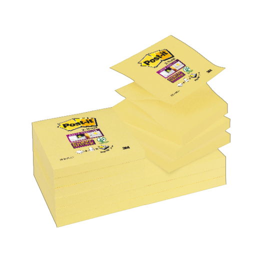 Post-it Z-tömb Super Sticky kanári sárga 12db/csomag