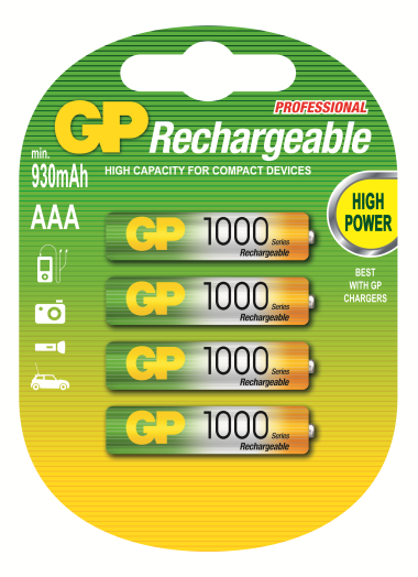 GP tölthető elem AAA mikro ceruza HR03 1000mAh, 4db/blist