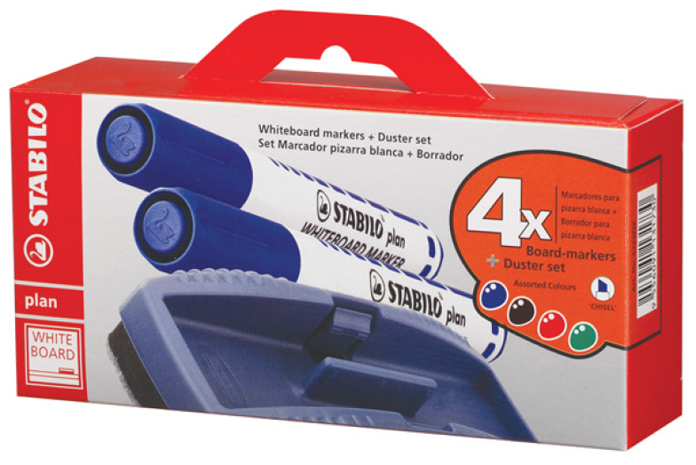 Stabilo Plan táblamarker készl 2,5-3,5 mm kúpos törlőszivacs