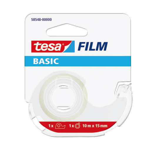 Tesa Basic átlátszó irodai szalag + tépő