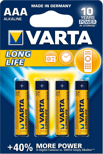 Varta LONGLIFE EXTRA  AAA mikro ceruza tartós elem, 4db/
