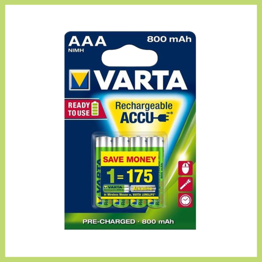 Varta akku LONGL AAA 3+1 800mA