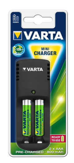Varta EM akku töltő +  2db AAA mikro ceruza akku 800mAh