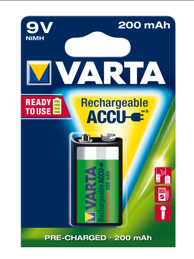 Varta Power 9V akku, 200mAh