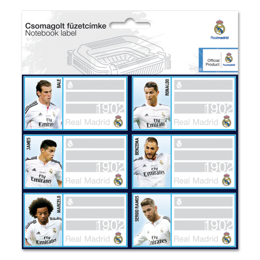 Real Madrid füzetcímke 18db/csomag