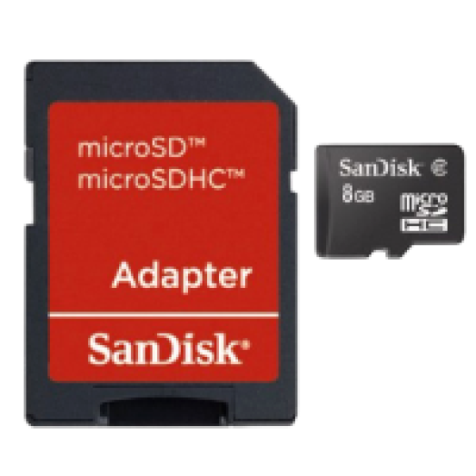 MicroSDHC 8GB kártya+adapter
